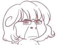 anime closed_mouth frown glasses gyate_gyate hair looking_at_you series:gyatejaks soyjak touhou variant:cobson video_game // 524x420 // 24.5KB