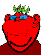 beetroot broot emoticon eyebrows glasses leaf raised_eyebrow red_skin series:brootmoji stubble transparent_background variant:impish_soyak_ears 🤨 // 598x800 // 20.5KB