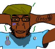 award badge blue_shirt brown_skin closed_mouth discord girllover glasses map_(pedophile) pedophile soyjak stinky stubble subvariant:chudplier sweating tattoo teto_(user) variant:chudjak variant:gapejak variant:markiplier_soyjak yellow_hair yellow_sclera // 795x702 // 114.8KB