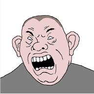 angry bald blue_eyes clothes ear kurwa open_mouth polack poland polish slavic soyjak subvariant:ukropson variant:cobson white_skin white_teeth // 721x720 // 21.2KB