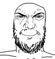 closed_mouth mustache punisher_face smile soyjak stubble variant:a24_slowburn_soyjak // 425x456 // 23.8KB