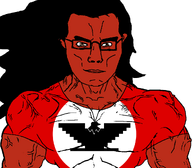 aztecchicano(namefag) chicano clothes flag glasses hair meta:namefags native red_skin subvariant:muscular_chud variant:chudjak // 1059x929 // 92.8KB