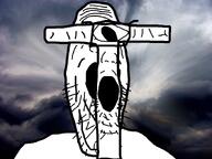 double_chin glasses letter nose one_eye open_mouth soyjak stubble t_(letter) variant:taujak variant:taujak2 // 912x684 // 411.0KB