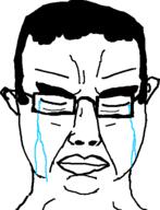 closed_eyes closed_mouth crying ear glasses hair sad subvariant:chudjak_front variant:chudjak // 390x508 // 11.1KB