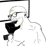 artist:salsamaster aryan blue_eyes buff glasses keyboard looking_at_you monitor pc stubble template typing variant:zoomer_on_computer yellow_eyebrows yellow_stubble // 696x701 // 25.4KB