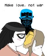 antiswarthy_(namefag) b_b_ghast_(namefag) blue_hair blush brown_hair crying cuckold i_like_to_watch kiss kissing love meta:namefags subvariant:flarteyejak vantablack_skin variant:chudjak variant:soytan war yellow_skin // 1024x1200 // 164.8KB