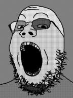 dithered dithering glasses soyjak stubble variant:gapejak // 600x800 // 11.6KB