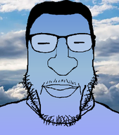 blue_background blue_skin calm glasses gradient gradient_background hair looking_at_you stubble variant:carbjak // 864x983 // 277.0KB