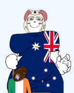big_breasts blond blue_eyes brown_skin clothed clothes crying ear facepaint female flag flag:australia flag:ireland full_body glasses hanging hat medical mouse nurse nurse_hat nurse_uniform open_mouth red_cross rope serbia soyjak star_(symbol) stubble subvariant:gapejak_female terrible_mouse tongue variant:bernd variant:gapejak white_fur yellow_sclera // 2048x2560 // 435.7KB