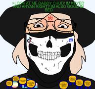 artist:ilovy award blond blood bloodshot_eyes clothes crying discord eyelashes female femjak glasses hair hat looking_at_you map_(pedophile) nazism pedophile remastered satanism schutzstaffel skull smile soyjak subvariant:bridget tiktok tranny variant:bernd variant:gapejak // 1200x1125 // 248.7KB