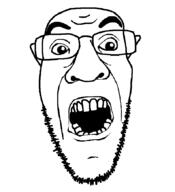 glasses open_mouth soyjak stubble variant:unknown // 829x910 // 27.0KB