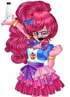 anime anime_female crazed female glasses hair higurashi higurashi_no_naku_koro_ni human open_mouth pink_skin pinkie_pie soy soylent stubble subvariant:soyak_(crazed) variant:soyak wrinkles // 1536x2100 // 2.9MB