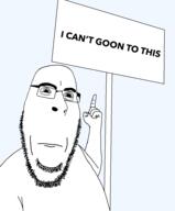 closed_mouth distorted finger glasses gooning neutral pointing sign soyjak stretched_mouth stubble subvariant:hornyson text variant:abortion_lover variant:cobson // 794x960 // 100.9KB