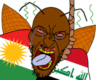 angry antenna bloodshot_eyes brown_skin cockroach country dead flag flag:iraq flag:kurdistan glasses hanging iraq kurd kurdistan kurdroach lipstick noose open_mouth roach roachnigger rope soyjak stubble suicide tongue tongue_out variant:angry_soyjak white_background wing yellow_teeth // 1600x1340 // 356.7KB