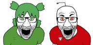 2soyjaks 4chan 777 anime antenna arm clothes get glasses green_hair hair jackpot meta:GET open_mouth reddit snoo soyjak stubble tshirt variant:el_perro_rabioso yotsoyba // 820x400 // 56.5KB