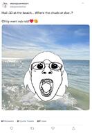beach clitty daniel_hentschel female femjak foidjak foidslop gapeson glasses hair irl nose oh_my_god_she_is_so_attractive open_mouth screenshot subvariant:bridget text tweet variant:bernd variant:gapejak water xitter xitter_meme // 984x1416 // 1.6MB