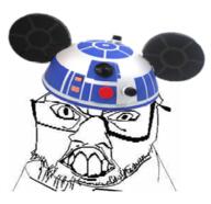 clothes deformed disney glasses hat mickey_mouse soyjak star_wars stubble subvariant:crazyguyjak variant:feraljak // 329x318 // 98.5KB