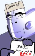 GNULinux fact g_(4chan) gentoo glasses pointing purple_skin serious_hat sign soyjak stubble technology variant:cobson // 775x1232 // 297.6KB