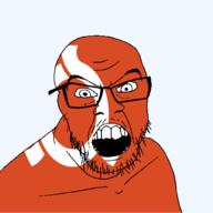 angry flag flag:fukushima fukushima glasses hair japan looking_at_you mustache open_mouth soyjak stubble teeth todofuken transparent_background variant:feraljak // 1500x1500 // 80.6KB