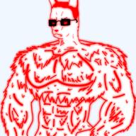 a_a_zombie animal_ears buff chud closed_mouth ear furry glasses glowing meta:tagme red sunglasses transparent_background variant:chudjak vein // 800x800 // 267.3KB