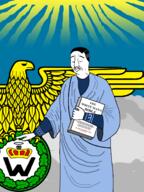 ben_klassen book cloud creativity_movement eagle heaven holding_book holding_object nazism reichsadler sky sun variant:chudjak white_supremacist // 1000x1332 // 374.8KB