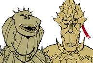 Ornstein_and_Smough dark_souls mutt subvariant:euromutt subvariant:impish_amerimutt variant:impish_soyak_ears variant:markiplier_soyjak // 1226x824 // 82.9KB