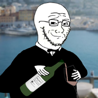 arm blurred_background bottle bowtie classy closed_mouth glass glasses hand holding_bottle holding_soylent irl_background rich smile smug soy soyjak soylent soylent_bottle stubble subvariant:soyak_(smug) torso tuxedo variant:soyak wine // 1000x680 // 498.3KB