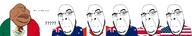 angry brown_skin closed_mouth clothes confused countrywar fat flag flag:australia flag:canada flag:mexico flag:new_zealand flag:united_kingdom flag:united_states glasses hair lips mexico meximutt obese raised_eyebrow soyjak stubble variant:cobson variant:meximutt yellow_sclera // 4519x842 // 518.1KB