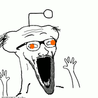 animated antenna arm excited glasses hair hand hands_up japanese_text open_mouth poyopoyo poyunpoyun reddit snoo soyjak stubble subvariant:wewjak text variant:soyak // 384x400 // 71.3KB