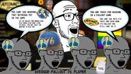 5soyjaks bethesda communism fallout fallout_76 microtransactions npc soyjak subvariant:npc_soyak variant:esam variant:soyak // 1280x720 // 163.3KB