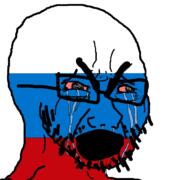 bloodshot_eyes country crying flag glasses open_mouth russia soyjak stubble variant:cryboy_soyjak // 1080x1012 // 30.0KB
