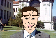 brown_hair chud clothes eyebrows hair happy irl photo smile soyjak subvariant:chudjak_front suit suit_and_tie ted_kaczynski variant:chudjak // 1024x698 // 1.2MB