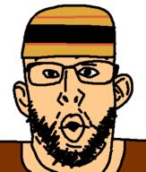 clothes ear fat glasses hat open_mouth soyjak stubble variant:nojak wojti2000 // 300x353 // 10.2KB