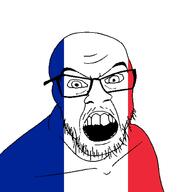 angry country flag flag:france france glasses looking_at_you mustache open_mouth soyjak stubble teeth variant:feraljak // 1500x1500 // 22.7KB