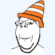 clothes hat subvariant:wholesome_soyjak traffic_cone variant:gapejak vlc vlc_media_player // 1018x1012 // 34.1KB