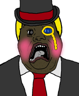 blond blush brown_skin clothes eyelashes grey_eyes hubert_ts_manchester negro oyyyyyyyyy pupils shocked subvariant:doctos subvariant:hunky_twink_sex_machine suit suit_and_tie surprised teeth tongue top_hat variant:alicia // 592x720 // 118.4KB