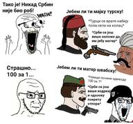 2soyjaks arm bloodshot_eyes closed_mouth clothes combat_helmet concerned crying cyrillic_text frown glasses hand hands_up helmet military nazism nordic_chad open_mouth ottoman schutzstaffel serbia soyjak stretched_mouth stubble subvariant:waow text turk variant:cryboy_soyjak variant:soyak variant:wojak waow wojak // 656x609 // 68.0KB