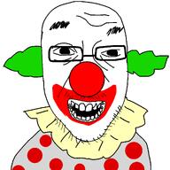 bald clown clown_nose glasses green_hair makeup stubble teeth teeth_showing variant:crimjak // 1280x1280 // 107.8KB