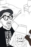 cake clothes cuck cuck_cake cuck_chair cuckold cum glasses hat meta:tagme nigger stubble text // 949x1429 // 125.2KB