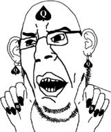 ear glasses hand lips merge open_mouth painted_nails queen_of_spades soyjak stubble subvariant:suspicious_chudjak variant:chudjak variant:cobson // 723x861 // 83.3KB