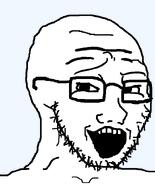 bald glasses looking_to_the_left open_mouth raised_eyebrow smirk smug stubble template transparent_background variant:soyak // 644x800 // 14.0KB