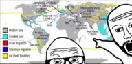 ancient animated aryan atlantis history hyperborea map pseudo_history religion schizo schizophrenia variant:two_pointing_soyjaks // 848x416 // 2.6MB