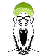 food foodjak fruit glasses lime mirror open_mouth series:fruiterz! soyjak stubble unitinu variant:gapejak // 700x829 // 115.6KB