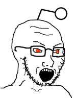 angry antenna glasses open_mouth orange_eyes reddit soyjak stubble variant:soyak // 753x960 // 29.4KB
