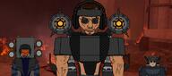 Jetpack arm armor beard beserker_mutant_skibidi_toilet brown_hair buzzsaw buzzsaw_mutant_toilet eyebrows glasses hair headband headphones helmet katana laser muscles orange_eyes rocket_launcher scar series:g-squad sickle skibidi skibidi_toilet skibidi_toilet_77 smirk subvariant:muscular_chud swat swat_mutant_toilet teeth toilet trenchcoat variant:chudjak visor white_shirt // 9000x4000 // 1.9MB