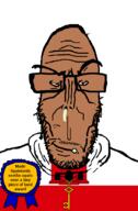 Gibraltar award booger brown_skin country crying european flag flag:Gibraltar glasses hair mucus mutt red_eyes small soyjak spain spaniard stubble subvariant:euromutt sweater variant:markiplier_soyjak // 591x900 // 37.5KB