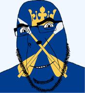 angry country county crown dalarna dart flag flag:dalarna glasses hair looking_to_the_left smile soyjak stubble sweden teeth thick_eyebrows transparent_background variant:cobson // 775x849 // 90.2KB