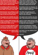 2soyjaks amerimutt brown_skin budenovka clothes coat communism ear hat helmet leftypol lips mutt nazism open_mouth pol_(4chan) stubble subvariant:impish_amerimutt text variant:impish_soyak_ears wordswordswords // 1500x2170 // 181.5KB