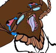 ack ack! bloodshot_eyes brown_skin crying deformed glasses hanging janny nigger rope slopak variant:bernd white_shirt // 768x719 // 285.2KB