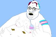 estrogen fat glasses soyjak transgender_flag variant:whalejak // 1500x1000 // 180.6KB
